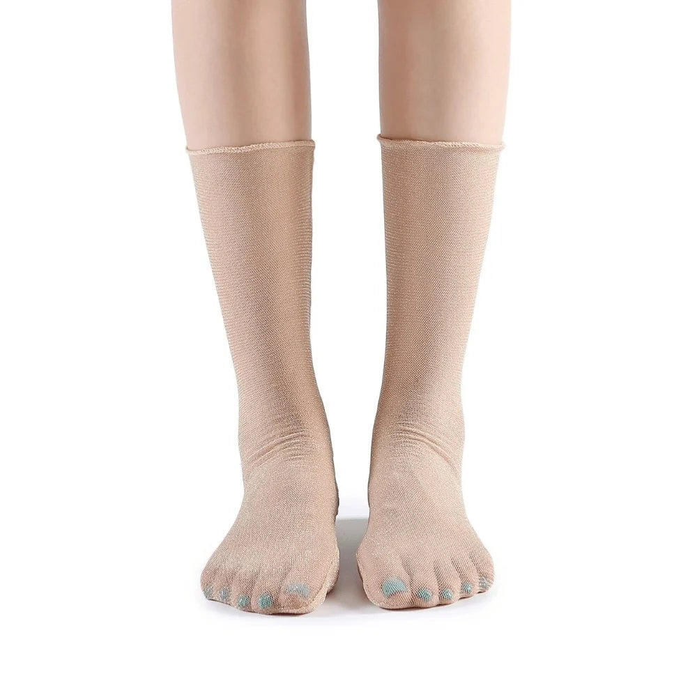 Diamond Sheer Crew Sock | Beige Main image