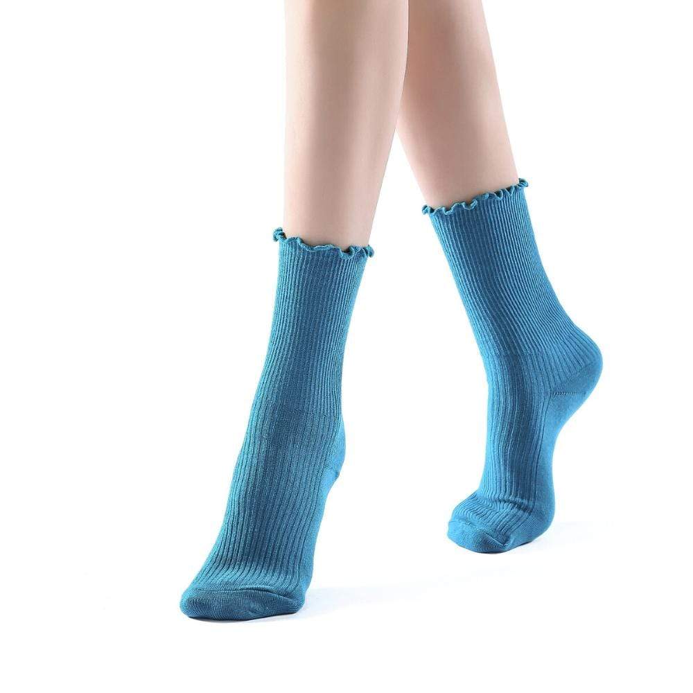 Princess Lulu Ruffle Crew Sock | Blue