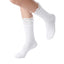 Sophia Layered Lettuce Edge Crew Sock| White