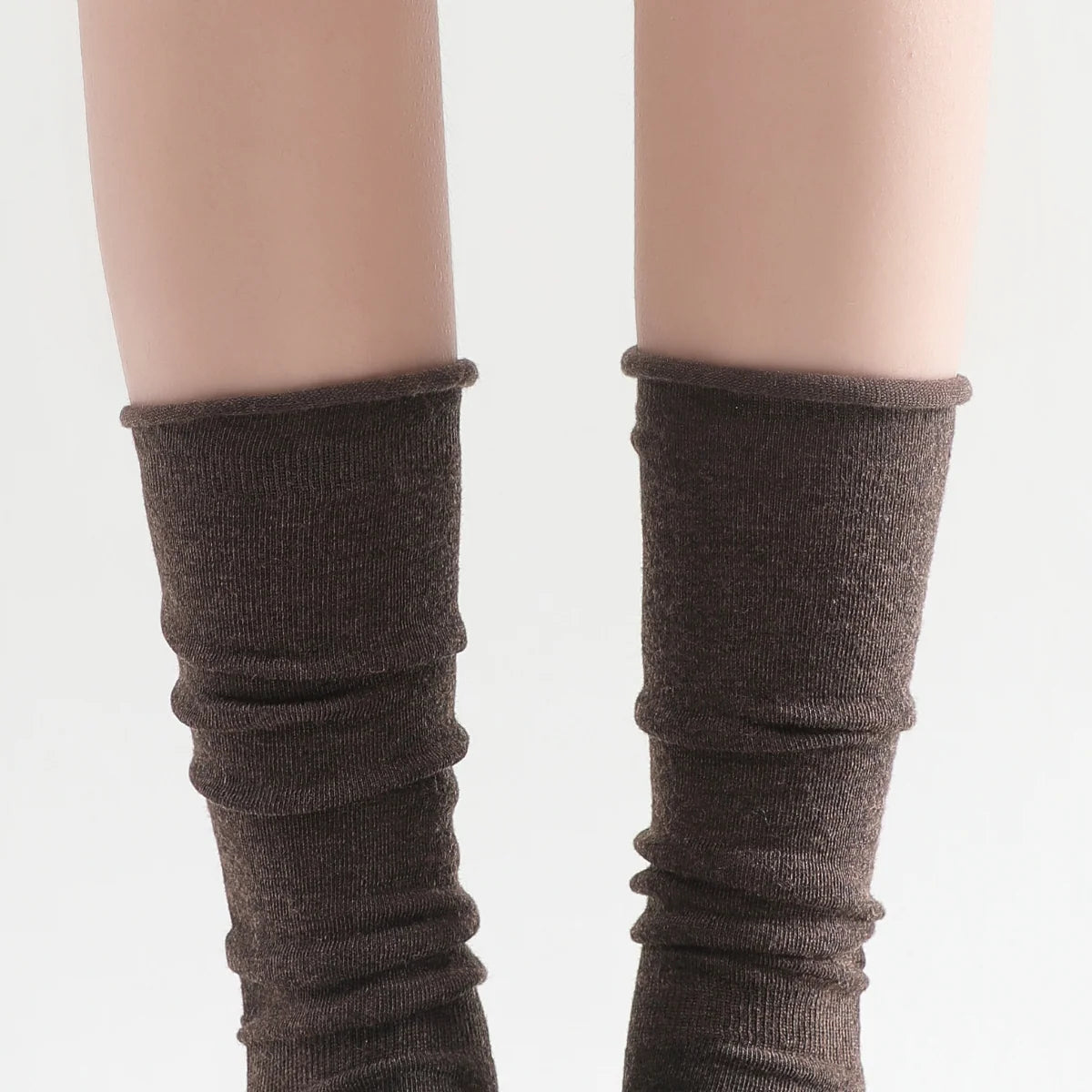 Sadie Wool Blend Slouch Mid High Sock | Brown Secondary image